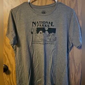 Parks Project Short Sleeve Tee in Olive Green with Black Graphic